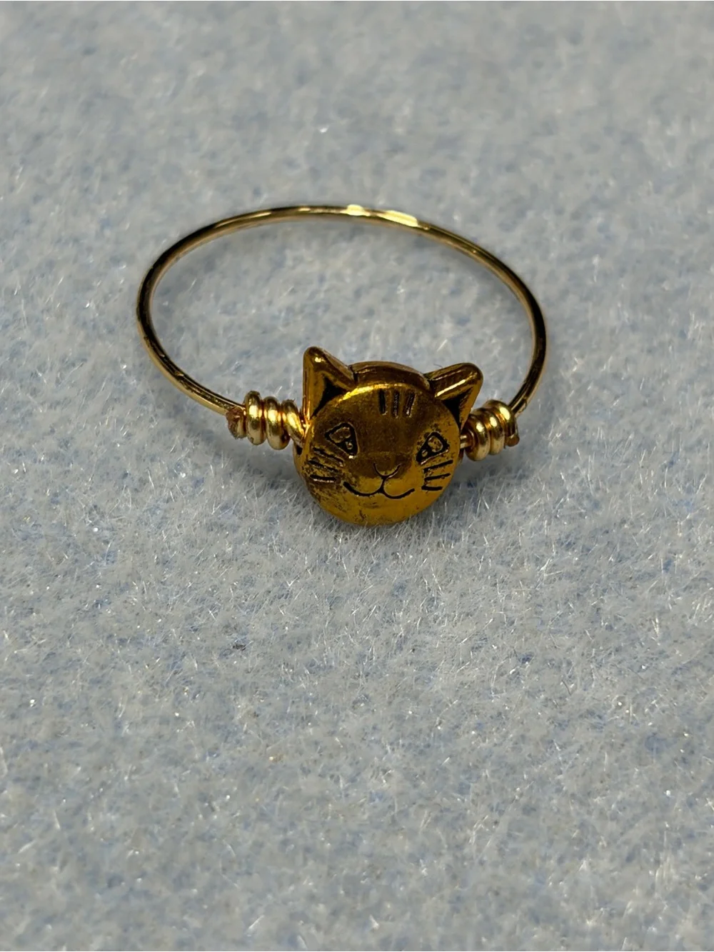 Whimsical Cat Charm Ring in Copper Tone